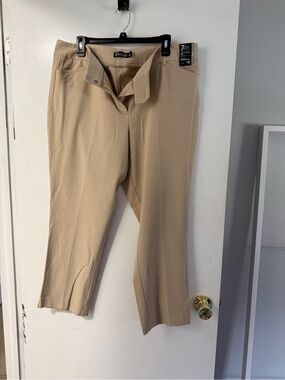 NY & Co Tan Crop Straight-Leg Pants